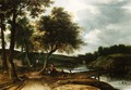 A Wooded River Landscape - Roelandt Roghman
