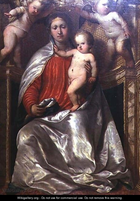 Madonna and Child crowned by two angels, c.1530 - Gerolamo Romanino