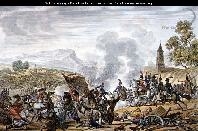 The Battle of Occana, 19 November 1809, engraved by Francois Pigeot - (after) Roehn, Adolphe Eugene Gabriel