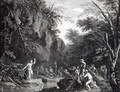 Saint John preaching in the Wilderness, engraved by John Browne, 1768 - (after) Rosa, Salvator