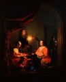 A Family in a Candlelit Interior, 1852 - Johannes Rosiere