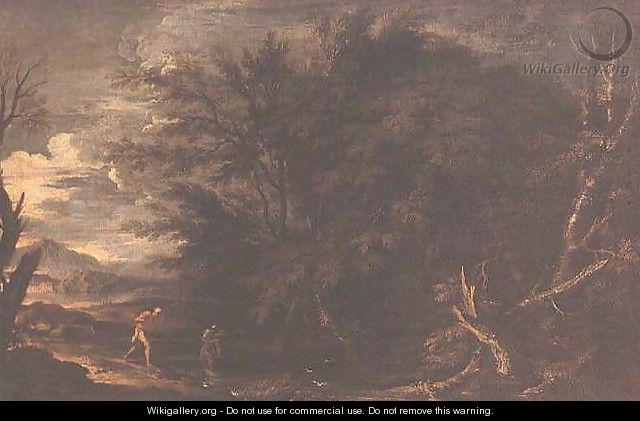 Landscape with Mercury and the Dishonest Woodman, c.1650 - Salvator Rosa