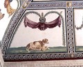 The Camera con Fregio di Amorini Chamber of the Cupid Frieze detail of a dog and a puppy, 1520s - Giulio Romano (Orbetto)