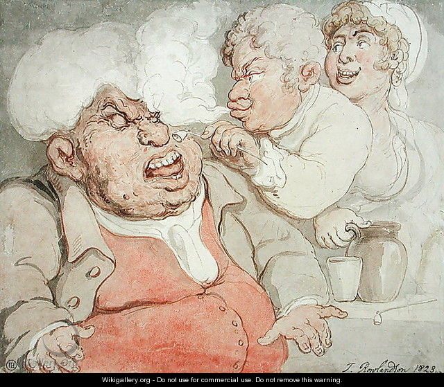 Taunting Smoke from a Pipe, 1823 - Thomas Rowlandson