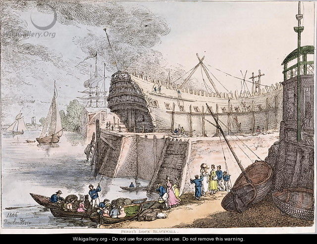 Perrys Dock at Blackwall - Thomas Rowlandson