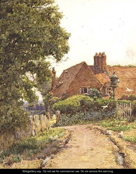 A Hampshire Farmhouse near Steep - Ernest Arthur Rowe