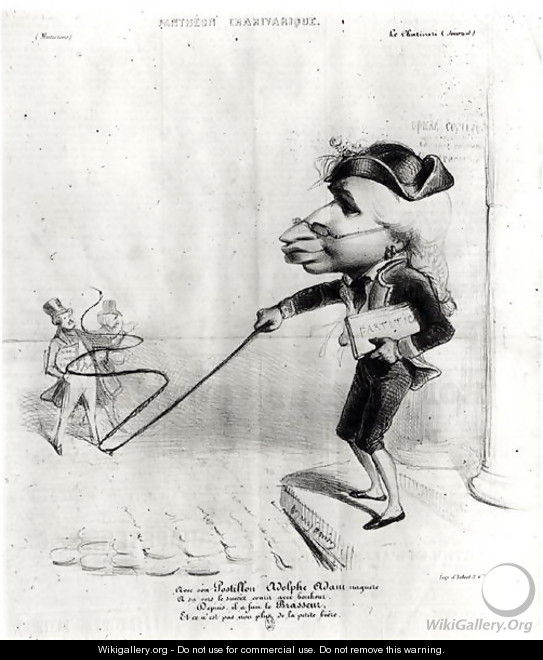 Caricature of Adolphe Adam 1803-56, from Pantheon Charivarique - Benjamin Roubaud
