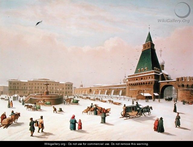 Loubyanska Square in Moscow, printed by Louis-Pierre-Alphonse Bichebois1801-50, 1830 - (after) Roussel, Paul Marie