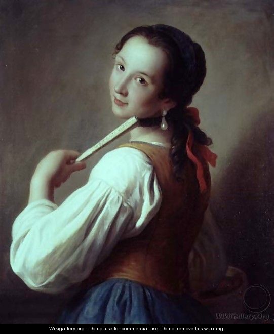 Young Girl wearing a pearl earring - Pietro Antonio Rotari
