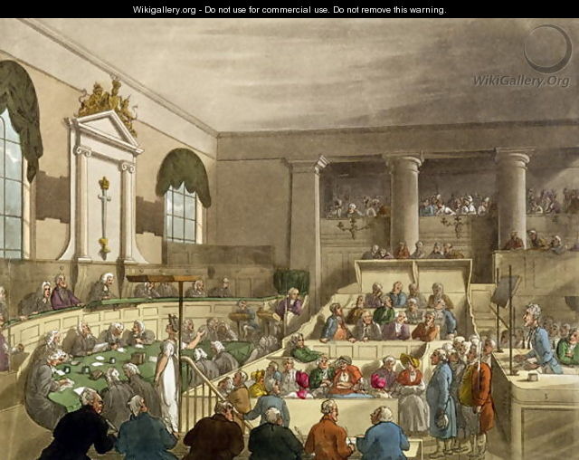 Trial in Progress at the Old Bailey - Thomas Rowlandson