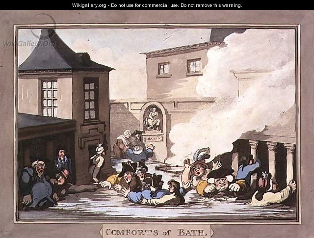 The Kings Bath, plate 7 from Comforts of Bath, 1798 - Thomas Rowlandson