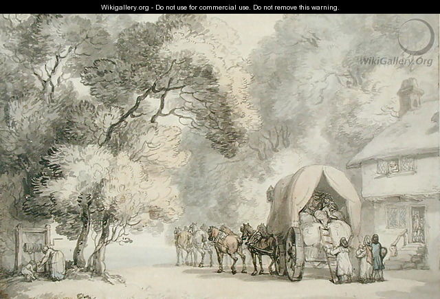 A Carriers Cart Outside an Inn, c.1785-90 - Thomas Rowlandson