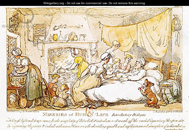 Miseries of Human Life: Introductory Dialogue, published by R. Ackermann, 1807 - Thomas Rowlandson