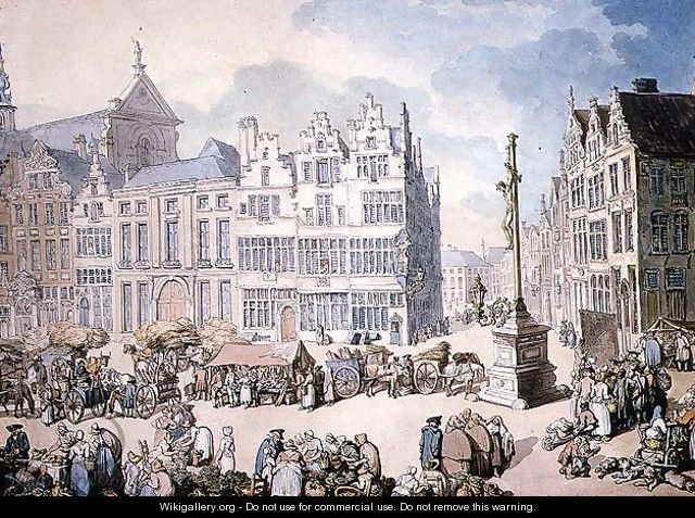 Place de Mer, Antwerp - Thomas Rowlandson