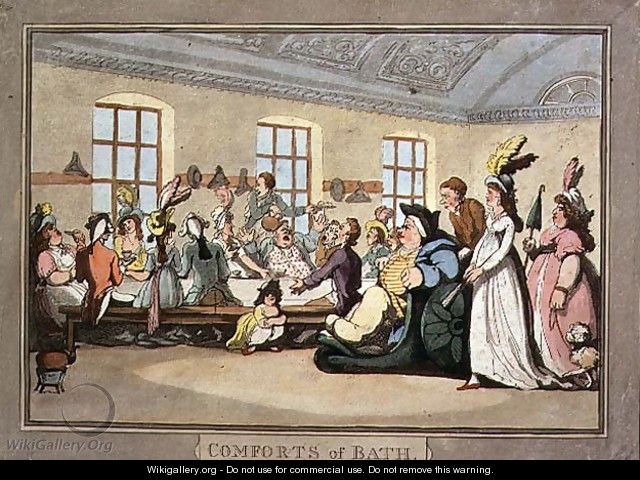 The Public Breakfast, plate 11 from Comforts of Bath, 1798 - Thomas Rowlandson
