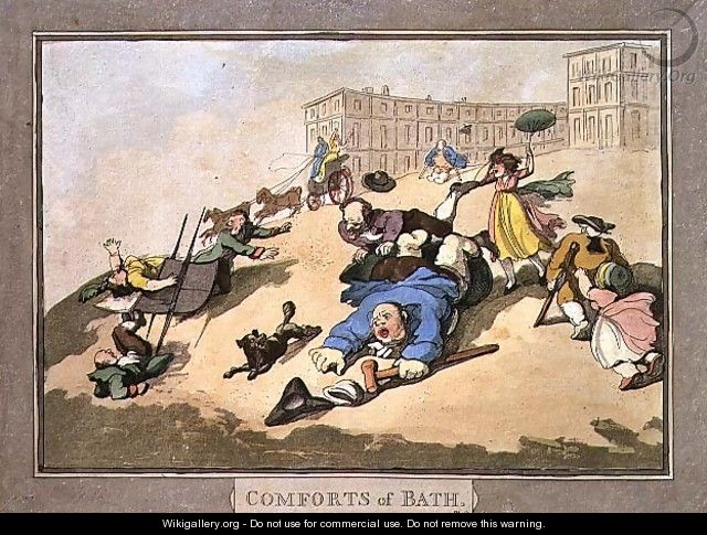 The Bath Races, plate 12 from Comforts of Bath, 1798 - Thomas Rowlandson