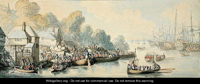 Embarkation at Southampton on 20th June after Lord Howes Action - Version B, c.1794 - Thomas Rowlandson