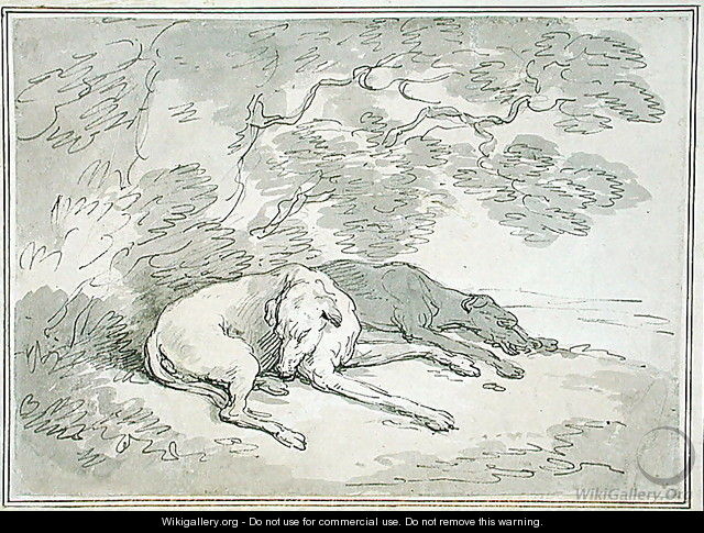 Greyhounds Asleep - Thomas Rowlandson