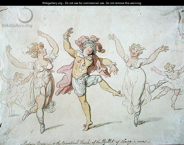 Modern Grace or, The Operatical Finale of the Ballet of Alonzo e caro - Thomas Rowlandson