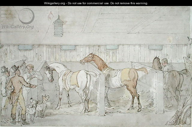 Interior of a Stable - Thomas Rowlandson