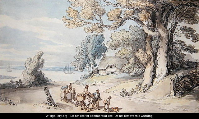 A View on the Isle of Wight - Thomas Rowlandson