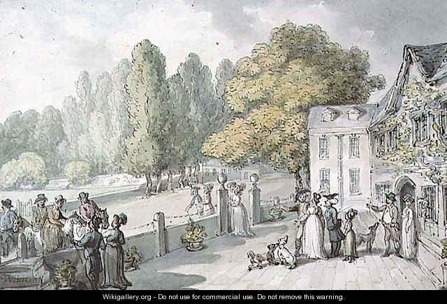 A House with Figures, Formerly Known as The Green, Richmond - Thomas Rowlandson