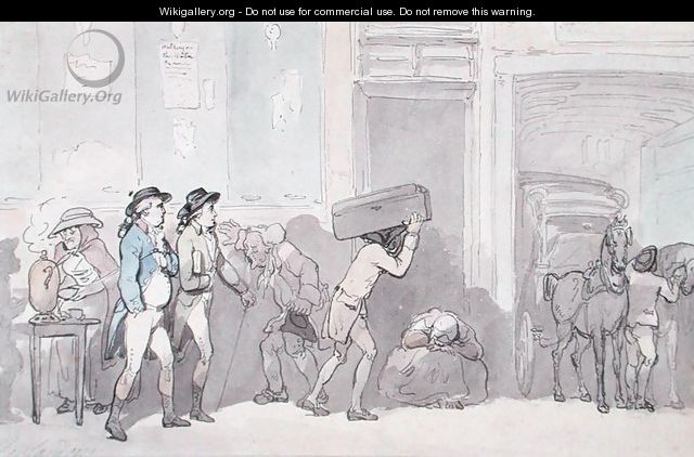 Rowlandson and Wigstead 1745-93 Arriving at an Inn - Thomas Rowlandson
