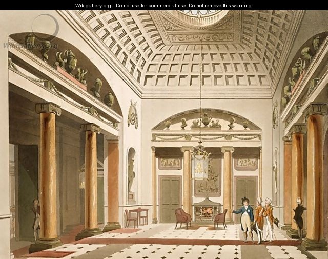 The Hall, Carlton House, from Ackermanns Microcosm of London - & Pugin, A.C. Rowlandson, T.