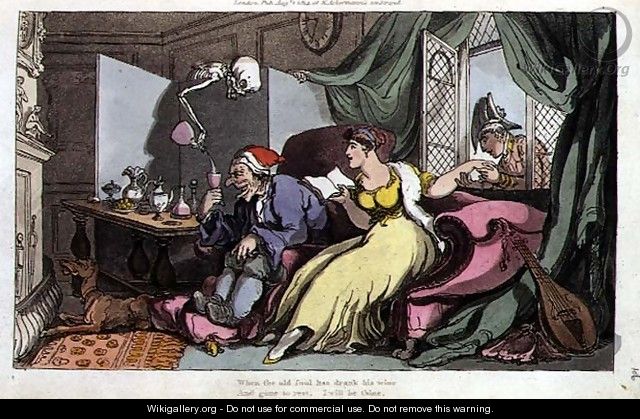 The Honeymoon, illustration from The English Dance of Death, pub. by R. Ackermann - Thomas Rowlandson