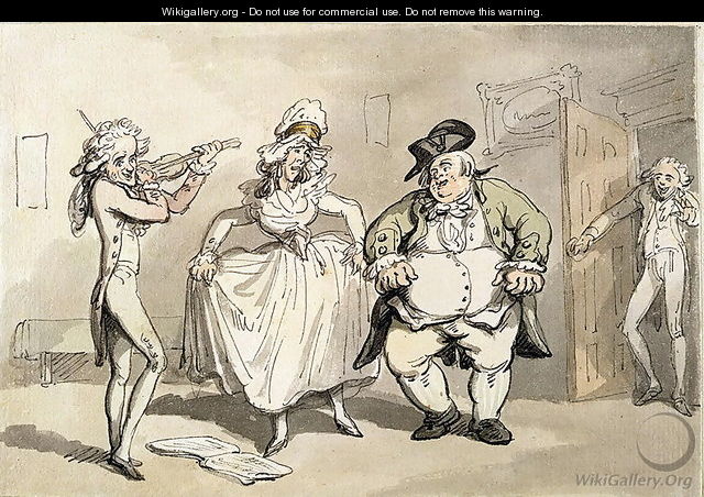 Private practice previous to the ball, from Scenes at Bath - Thomas Rowlandson