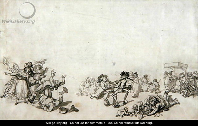 Study of Skaters Skating on the Serpentine, 1760-90 - Thomas Rowlandson