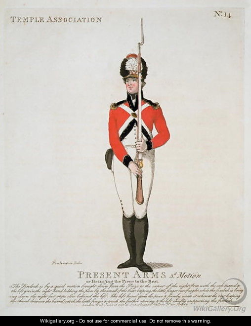 Temple Association Volunteer, plate 14 from Loyal Volunteers of London and Environs, published 1798 - Thomas Rowlandson