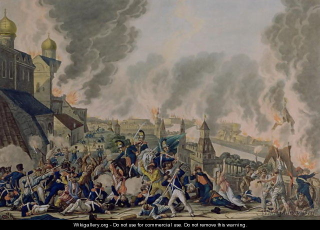 The Burning of Moscow, 15th September 1812, 1813 - Johann Lorenz Rugendas