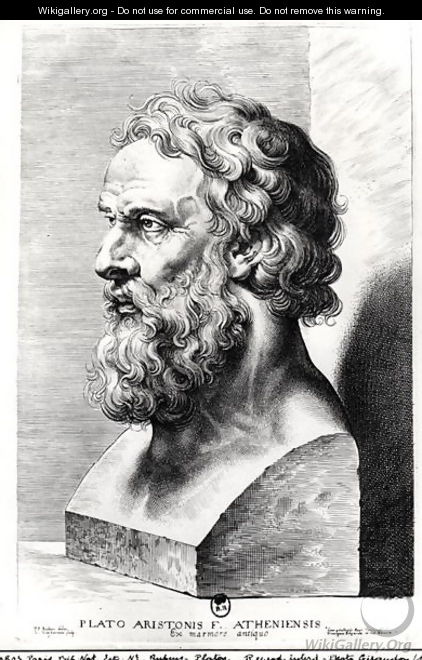 Bust of Plato c.427-c.348 BC engraved by Lucas Emil Vorsterman 1595-1675 - (after) Rubens, Peter Paul