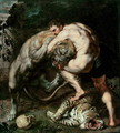 Hercules Fighting the Nemean Lion - (attr. to) Rubens, Peter Paul