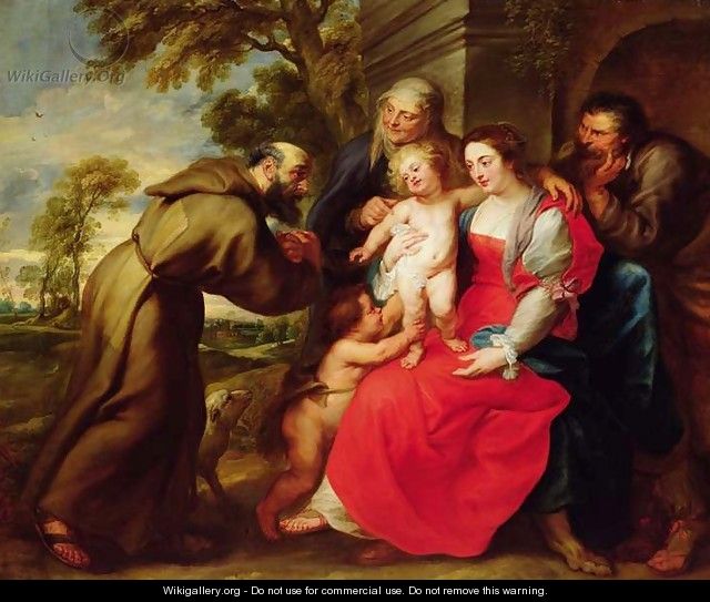 Holy Family with St. Francis, c.1625 - (studio of) Rubens, Peter Paul