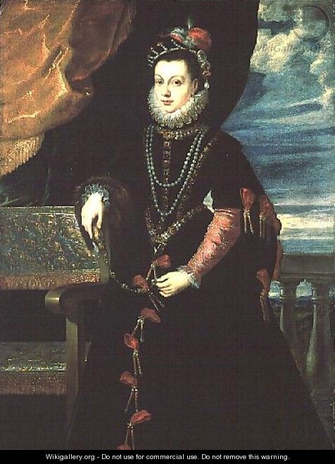 Portrait of Isabelle de Valois, Queen of Spain, wife of Philip II of Spain 1527-98 - (studio of) Rubens, Peter Paul