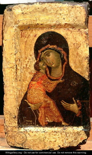 The Vladimir Madonna and Child, Russian icon, Moscow School - (circle of) Rublev, Andrei