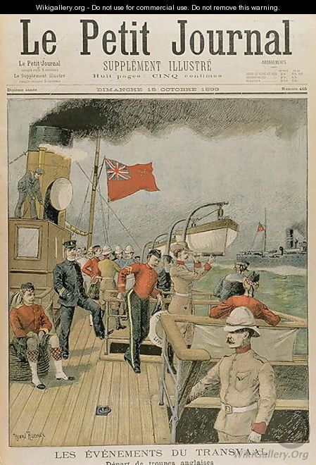 Events in the Transvaal Departure of the English troops for South Africa, from Le Petit Journal, 15th October 1899 - (after) Rudaux, Henri