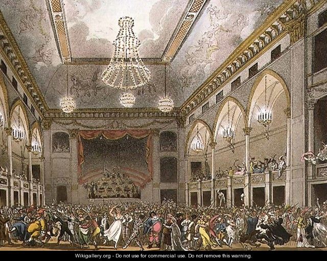 Pantheon Masquerade from Ackermanns Microcosm of London, engraved by John Bluck fl.1791-1831 published 1800 - & Pugin, A.C. Rowlandson, T.