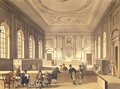 Dividend Hall at South Sea House, pub. by R. Ackermann, 1810 - & Pugin, A.C. Rowlandson, T.