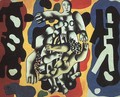 Divers on a Yellow Background - Fernand Leger