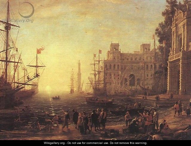 Port with Villa Medici - Claude Lorrain (Gellee)