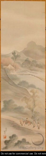 The Three Visits by Liubei to the Thatched Hut of Zhuge Konming - Katsushika Hokusai