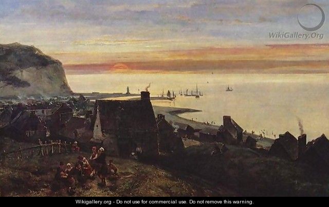 Etretat Harbour - Johan Barthold Jongkind