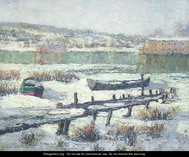Snowbound Boats - Ernest Lawson