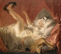 Young Woman with a Dog - Jean-Honore Fragonard