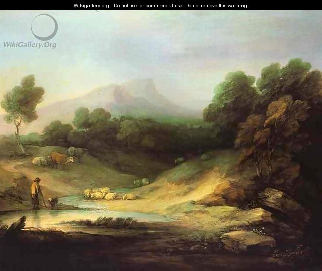 Mountain Landscape with Shepherd - Thomas Gainsborough
