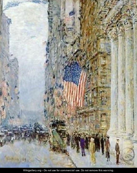 Flags on the Waldorf - Childe Hassam