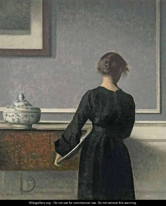 Young Woman from Behind - Vilhelm Hammershoi